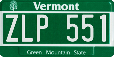 VT license plate ZLP551