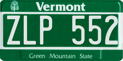 VT license plate ZLP552