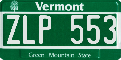 VT license plate ZLP553