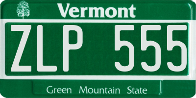 VT license plate ZLP555