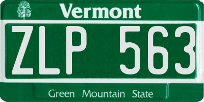 VT license plate ZLP563