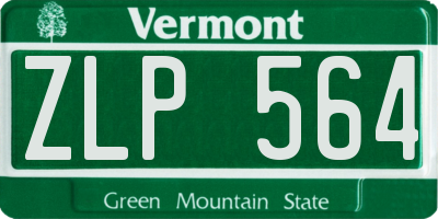 VT license plate ZLP564
