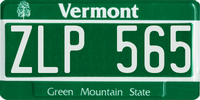 VT license plate ZLP565