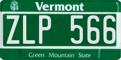 VT license plate ZLP566