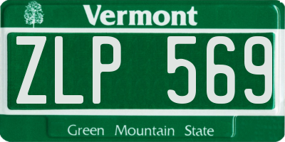 VT license plate ZLP569