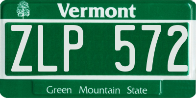 VT license plate ZLP572
