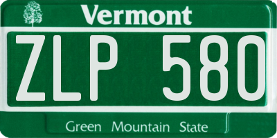 VT license plate ZLP580