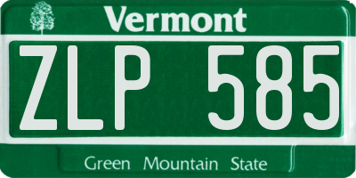 VT license plate ZLP585