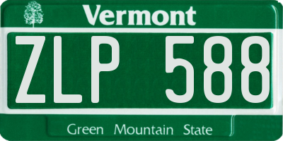 VT license plate ZLP588