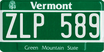 VT license plate ZLP589