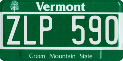 VT license plate ZLP590