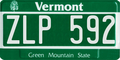 VT license plate ZLP592