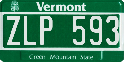 VT license plate ZLP593