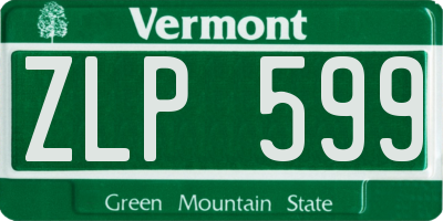VT license plate ZLP599