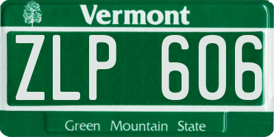 VT license plate ZLP606