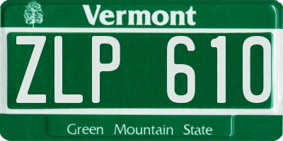 VT license plate ZLP610