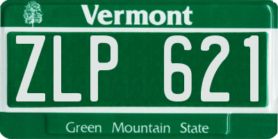 VT license plate ZLP621