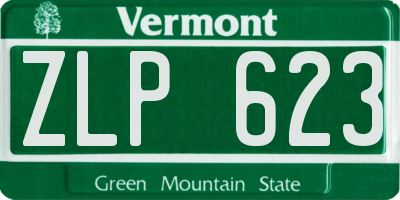 VT license plate ZLP623