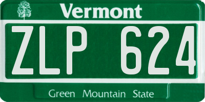 VT license plate ZLP624