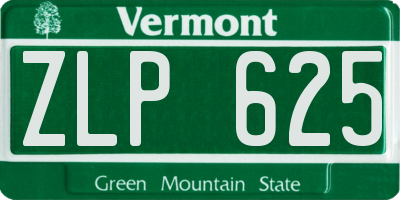 VT license plate ZLP625