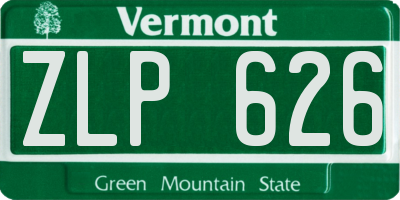 VT license plate ZLP626