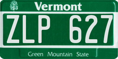 VT license plate ZLP627
