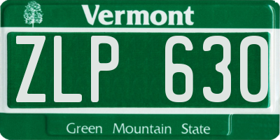 VT license plate ZLP630