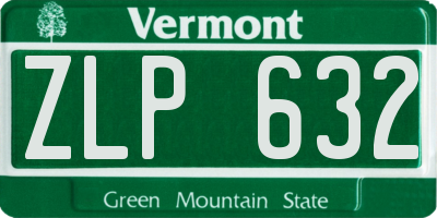 VT license plate ZLP632