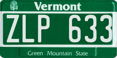 VT license plate ZLP633
