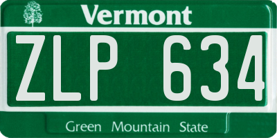 VT license plate ZLP634
