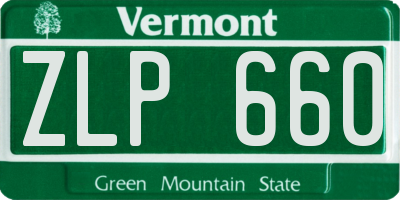 VT license plate ZLP660