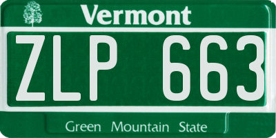 VT license plate ZLP663