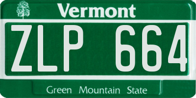 VT license plate ZLP664