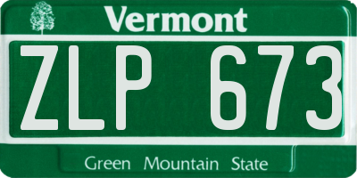 VT license plate ZLP673