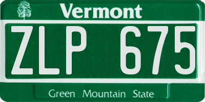 VT license plate ZLP675