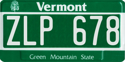 VT license plate ZLP678