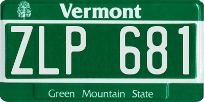VT license plate ZLP681