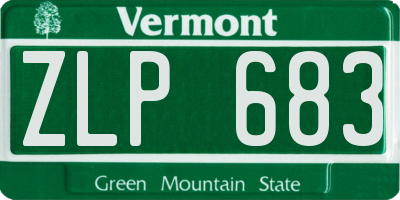VT license plate ZLP683