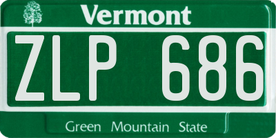 VT license plate ZLP686
