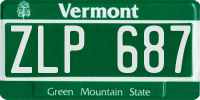 VT license plate ZLP687