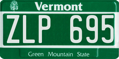 VT license plate ZLP695