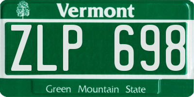 VT license plate ZLP698