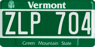 VT license plate ZLP704
