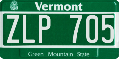 VT license plate ZLP705