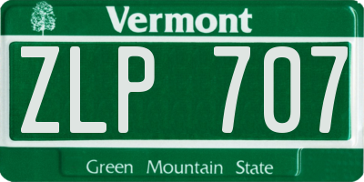 VT license plate ZLP707