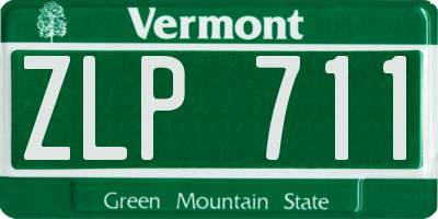 VT license plate ZLP711