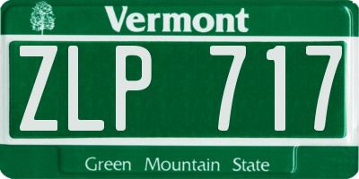 VT license plate ZLP717