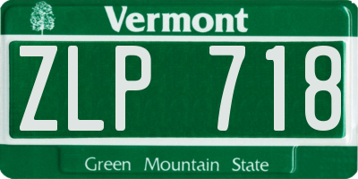 VT license plate ZLP718