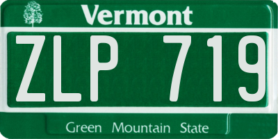 VT license plate ZLP719