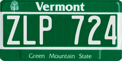 VT license plate ZLP724